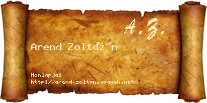 Arend Zoltán névjegykártya